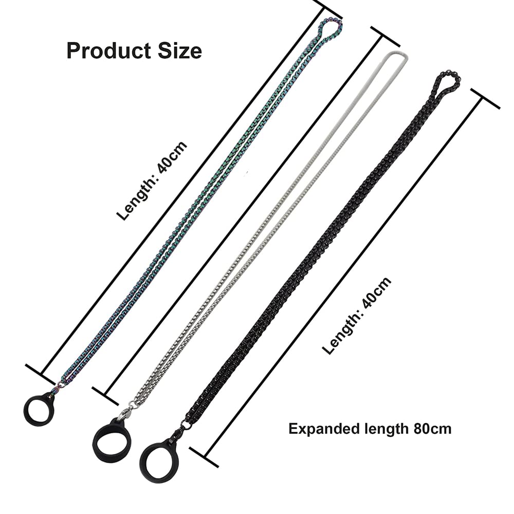 QIYULIN Vape Neck Strap, 3 x Vape Necklace with 9 Anti-Lost